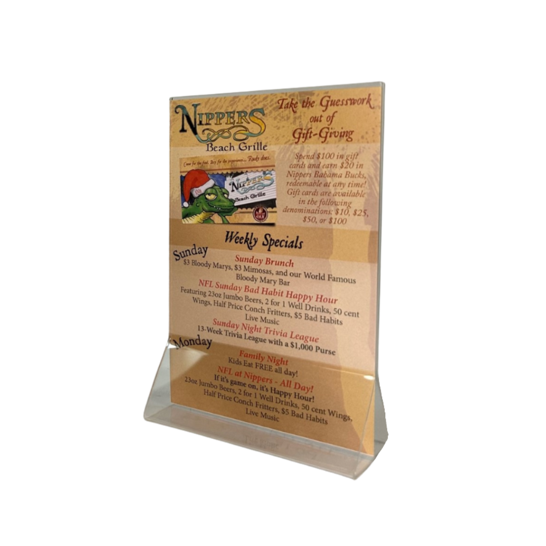 Acrylic Table Stand Menu Holder