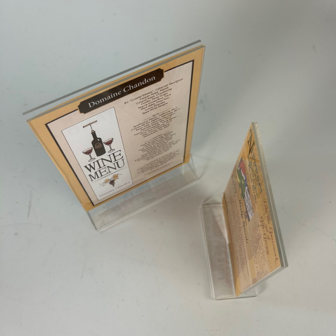 Acrylic Table Stands - Menu Holders