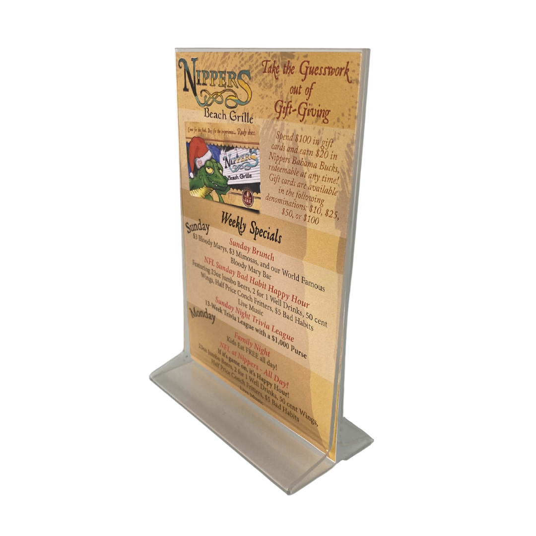 Acrylic Menu Holders - Table Stands