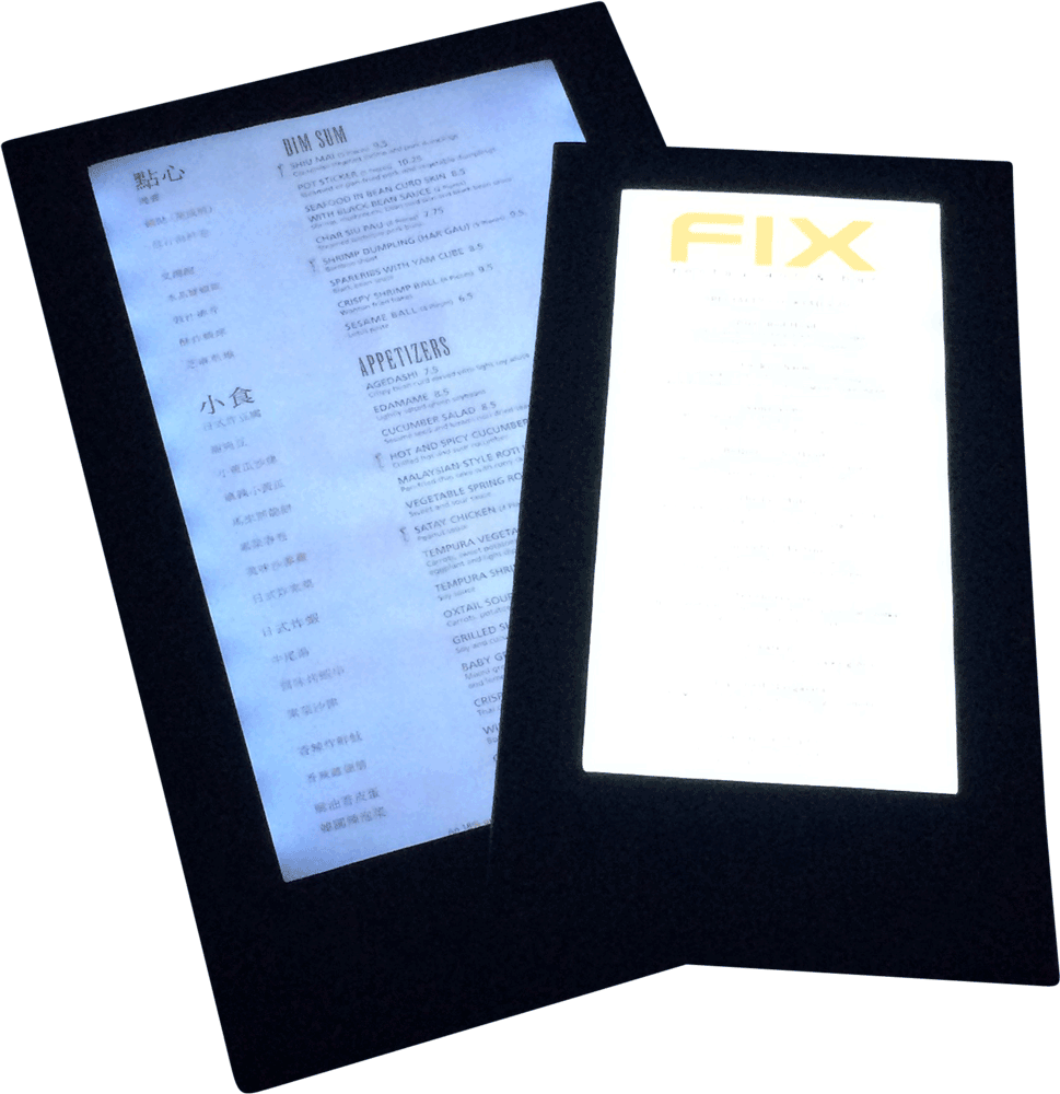 Single Panel LED Illuminated Menu