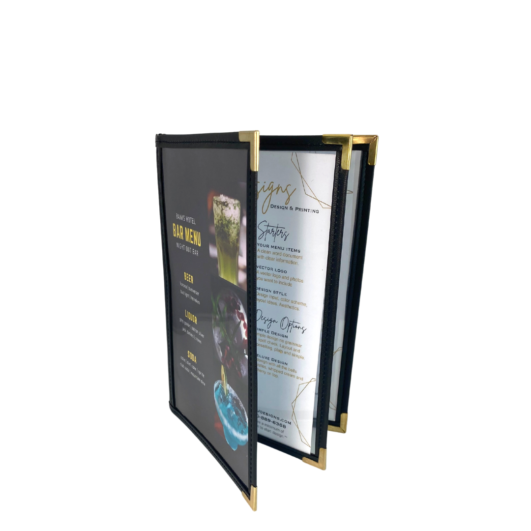 Cafe Menu Cover - Three Panel Bookstyle