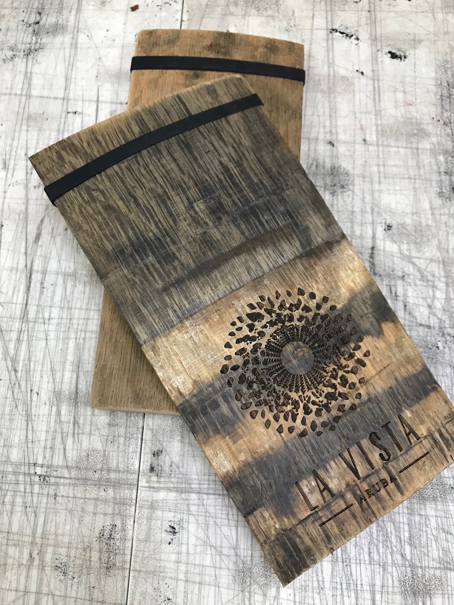 Authentic Whiskey Barrel Stave Check Presenter