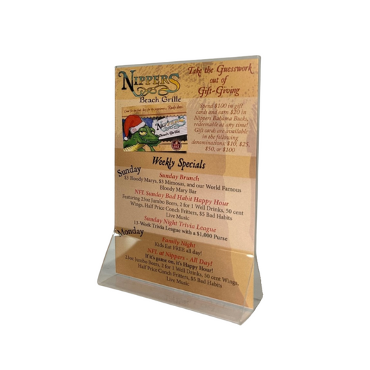 Wood Table Tent Menu Board With Magnets And Base Stand – Marquee Menus