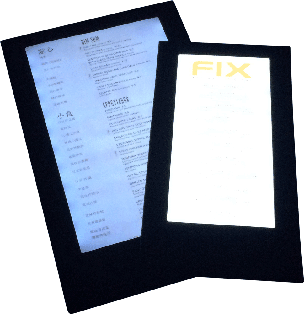 Single Panel LED Illuminated Menu – Menu Designs