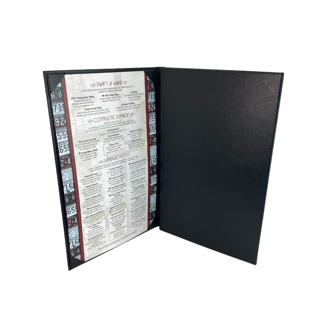 Tri-Fold Three Panel Menu Covers